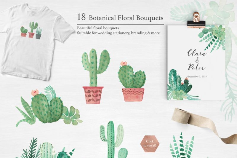 cactus-succulent-watercolor-greenery-design-set