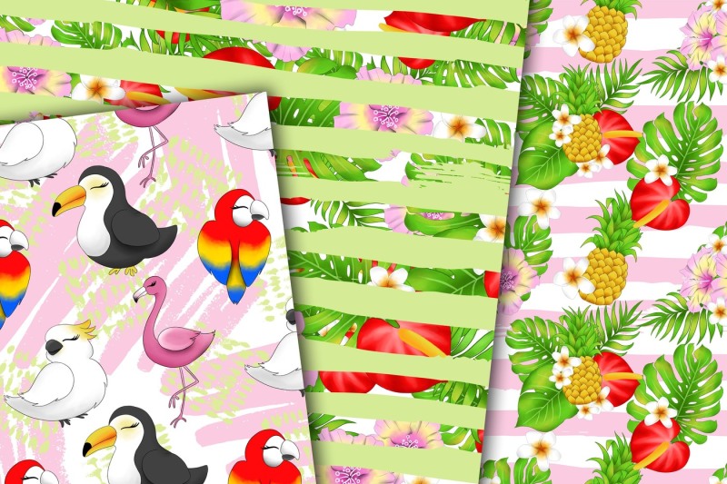 tropical-birds-digital-paper