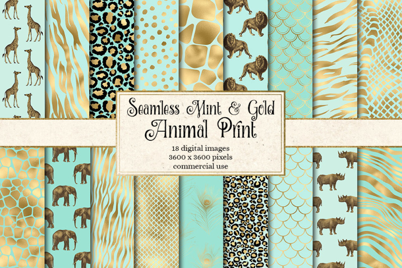 mint-and-gold-animal-skins-digital-paper