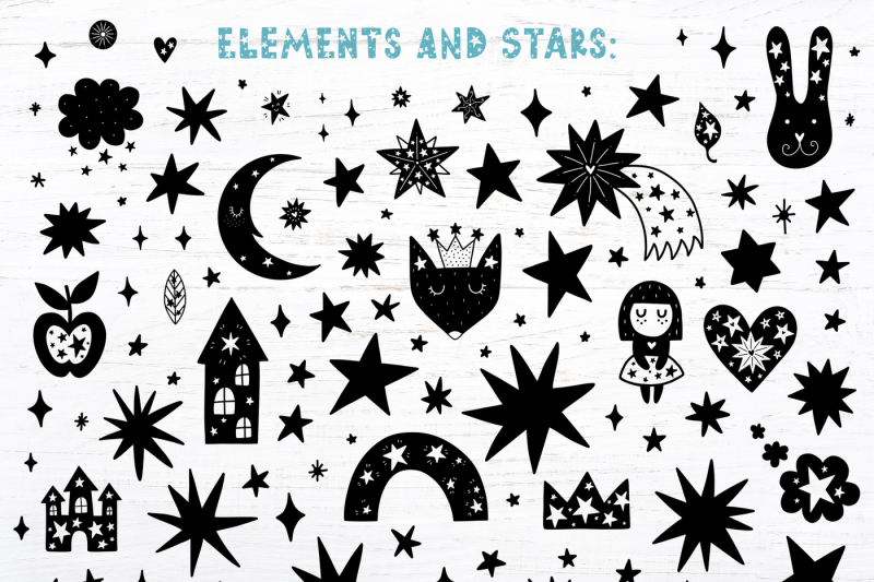 starry-typeface-font-with-clipart