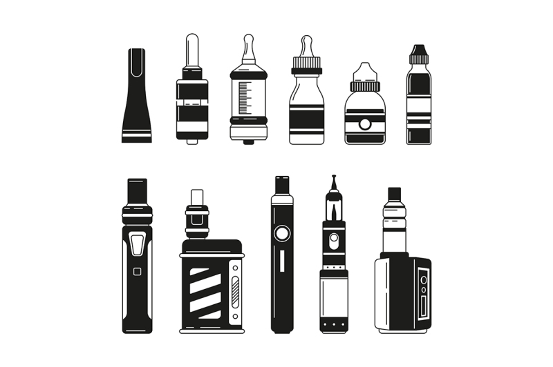 electronic-cigarettes-and-bottles-for-smoking-club-or-shop