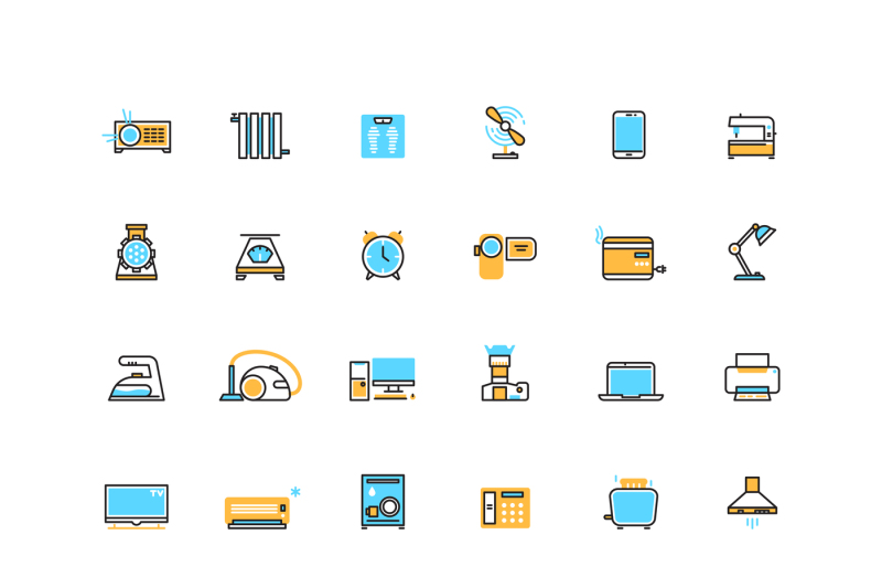 home-appliances-and-electronics-devices-vector-icons