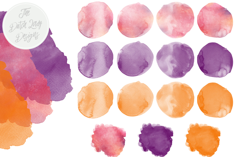 watercolor-splotches-and-smear-clipart-in-pink-purple-and-orange