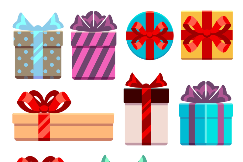 gift-boxes-flat-icons-set