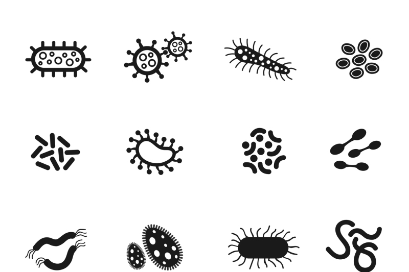 bacteria-microbes-superbug-virus-vector-icons