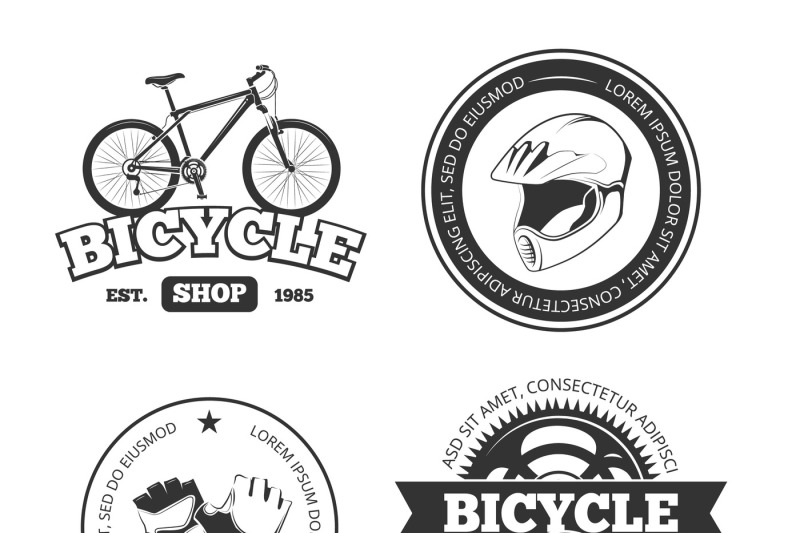 bicycle-bike-vintage-vector-labels-emblems-logos-badges