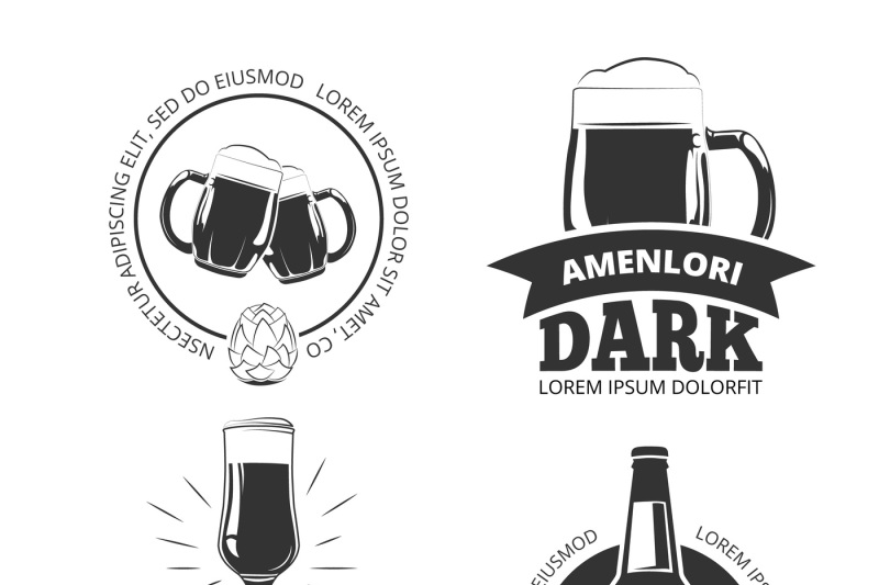retro-beer-goods-vector-emblems-labels-badges-logos-set