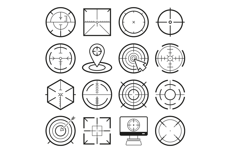 different-icon-set-of-targets-and-destination