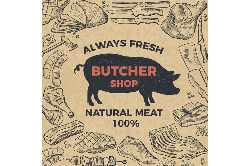 retro-poster-for-butcher-shop-hand-drawn-illustration