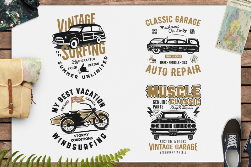 summer-surf-t-shirt-and-classic-garage-emblems