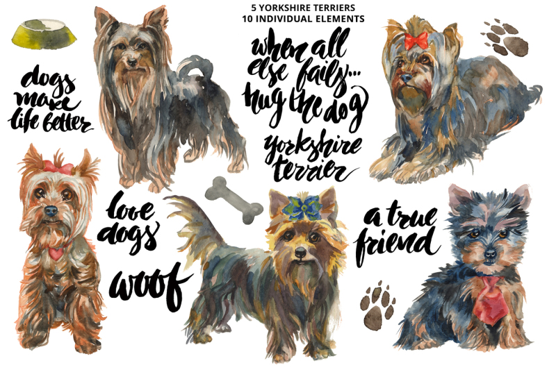 yorkshire-terrier-watercolor-set