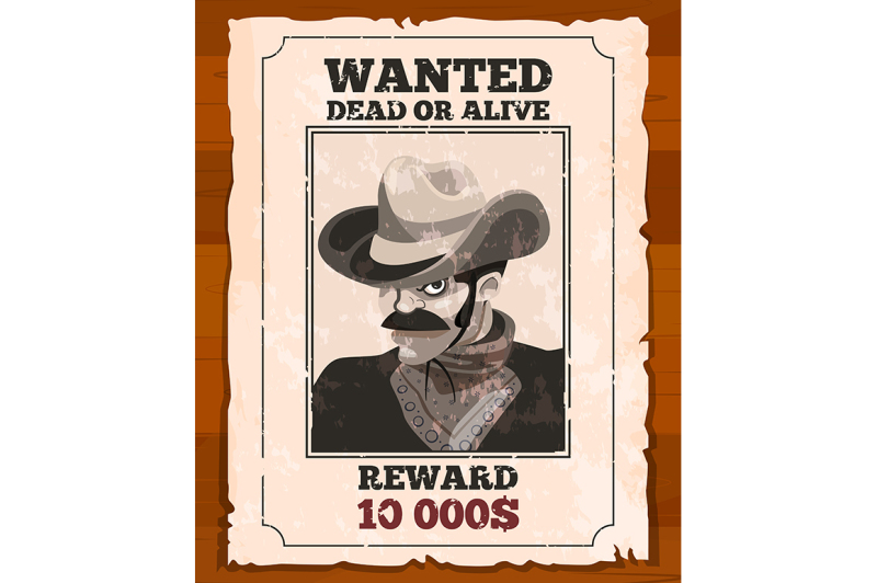 western-placard-on-old-parchment-wanted-wild-bandit