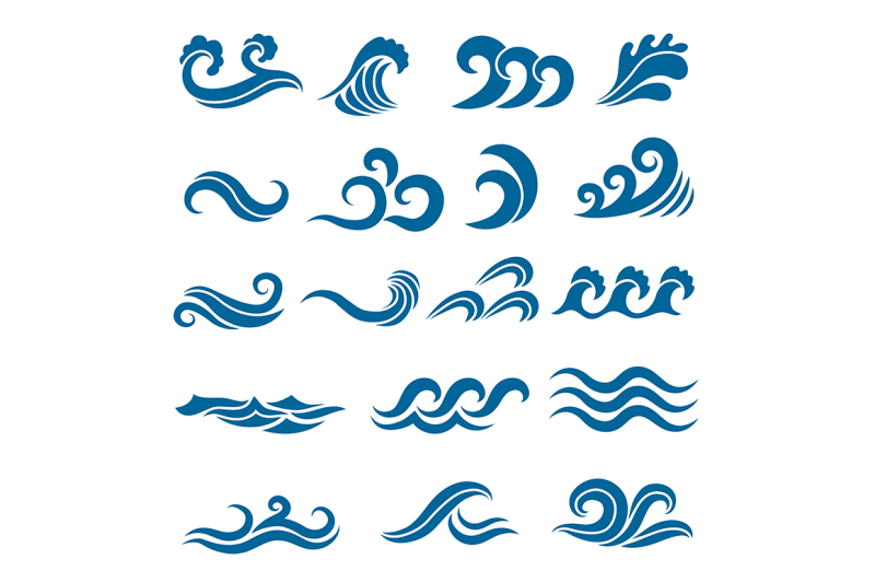 big-set-of-stylized-ocean-waves-colored-vector-set