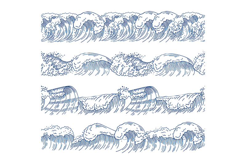horizontal-seamless-patterns-with-different-ocean-waves