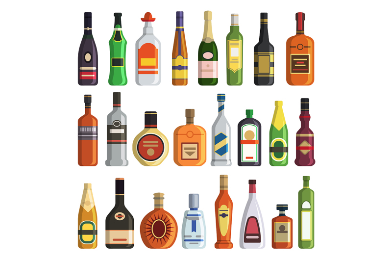 different-alcoholic-drinks-in-bottles