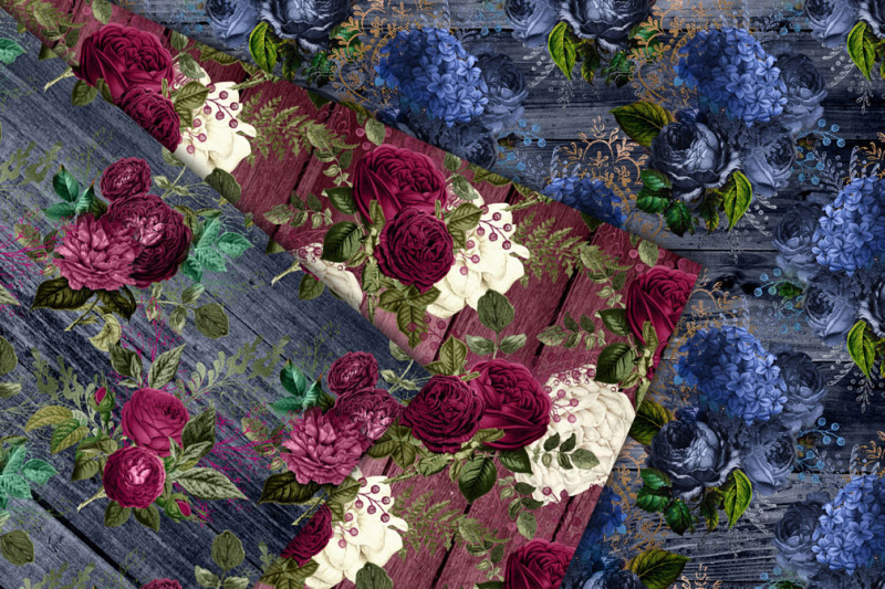 rustic-navy-and-burgundy-floral-wood