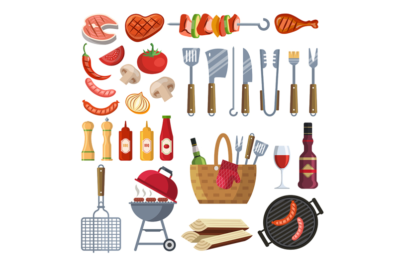 different-special-tools-and-food-for-barbecue-party