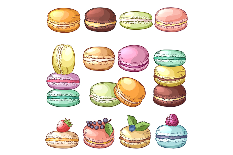 colored-illustrations-of-delicious-macaroons