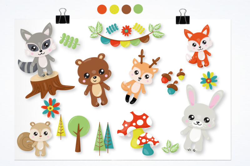woodland-animals-graphics-and-illustrations