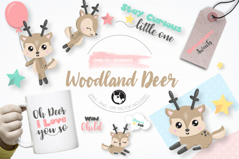 woodland-deer-graphics-and-illustrations