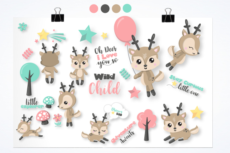woodland-deer-graphics-and-illustrations