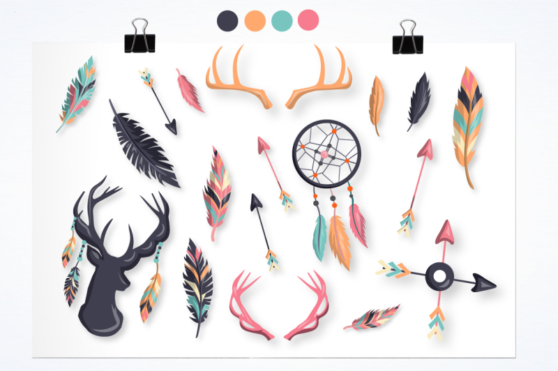 boho-deer-graphics-and-illustrations