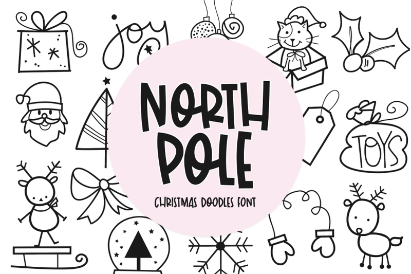 north-pole-a-christmas-winter-doodles-font
