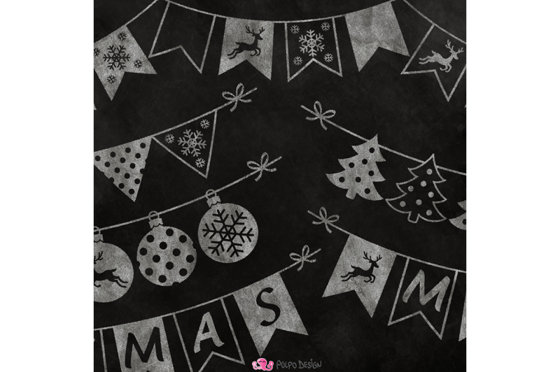 chalkboard-christmas-bunting-banners-clipart