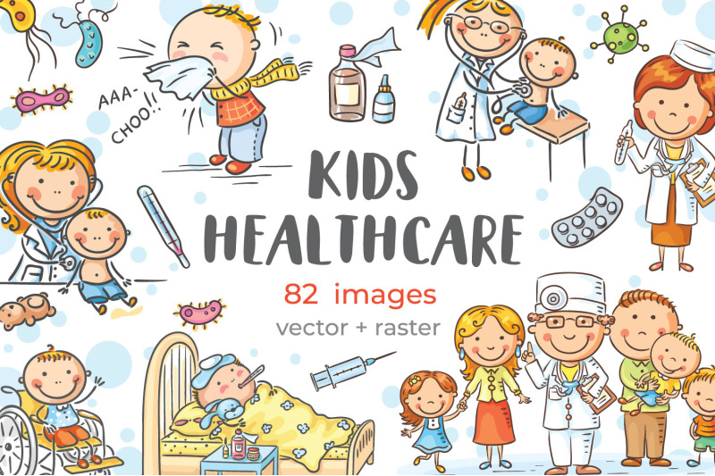 doodle-kids-healthcare-families-doctors-illnesses-bundle