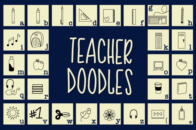 teacher-doodles-dingbat-font