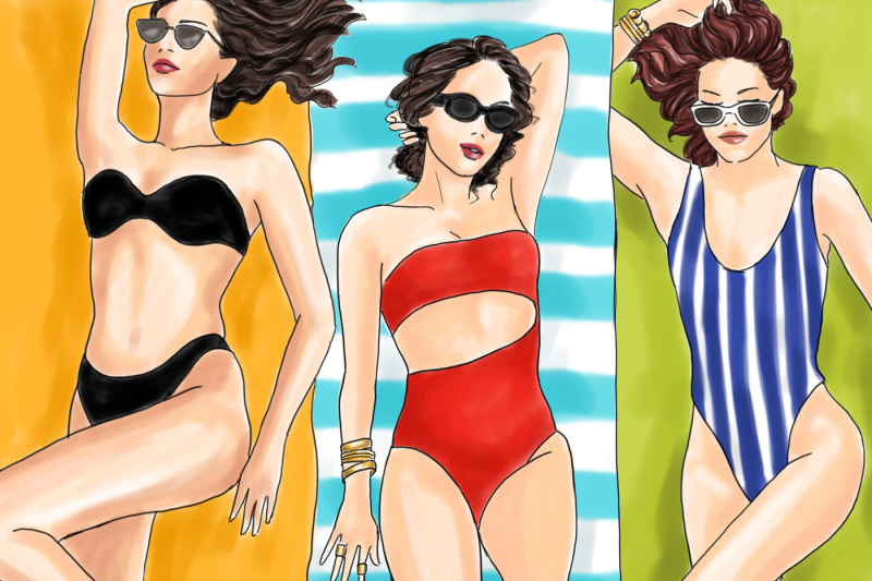 watercolor-fashion-clipart-girls-sunbathing-light-skin