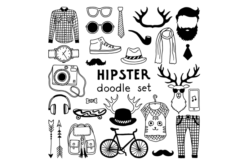 vector-doodle-set-with-different-hipster-style-elements