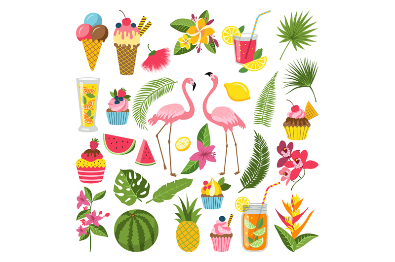 summer-time-labels-set-for-tropical-party