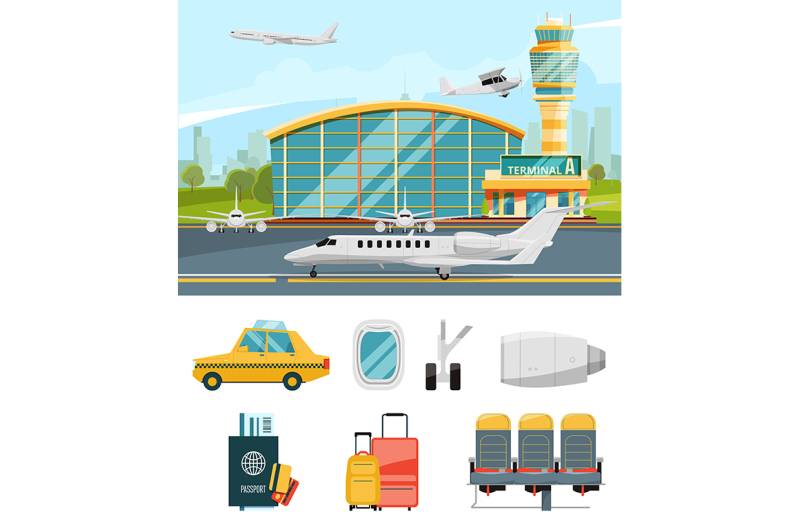 airport-terminal-illustration-aircraft-and-different-specific-icons