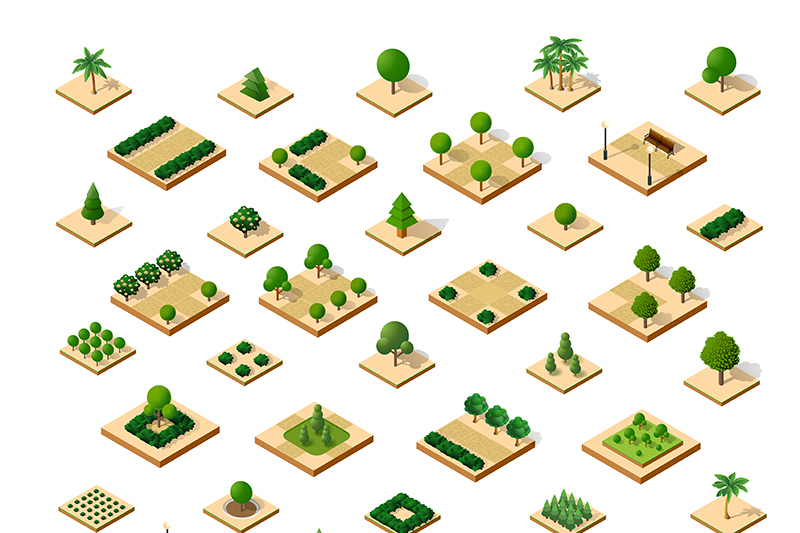 isometric-3d-set-desert-park-with-trees-of-a-three-dimensional-city