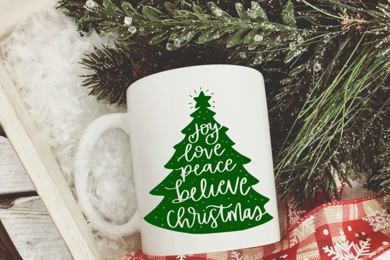 Download Peace Love Joy Christmas Tree SVG DXF EPS PNG Cut File • Cricut • Sil By Kristin Amanda Designs ...