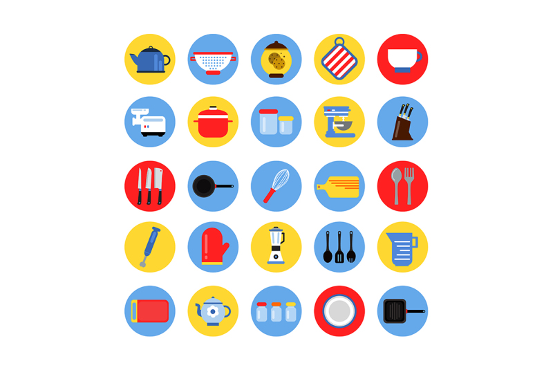 round-icon-set-of-kitchen-tools-in-colored-circles