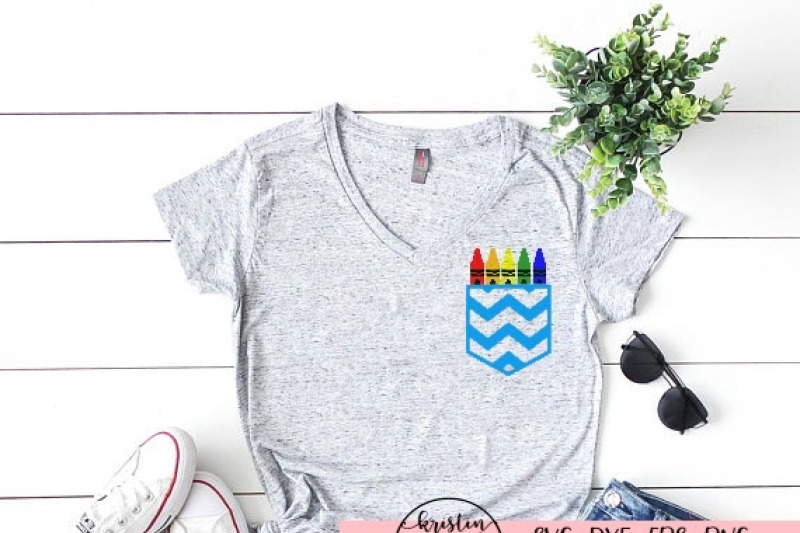 Download Chevron Teacher Shirt Pocket SVG DXF EPS PNG Cut File • Cricut • By Kristin Amanda Designs SVG ...