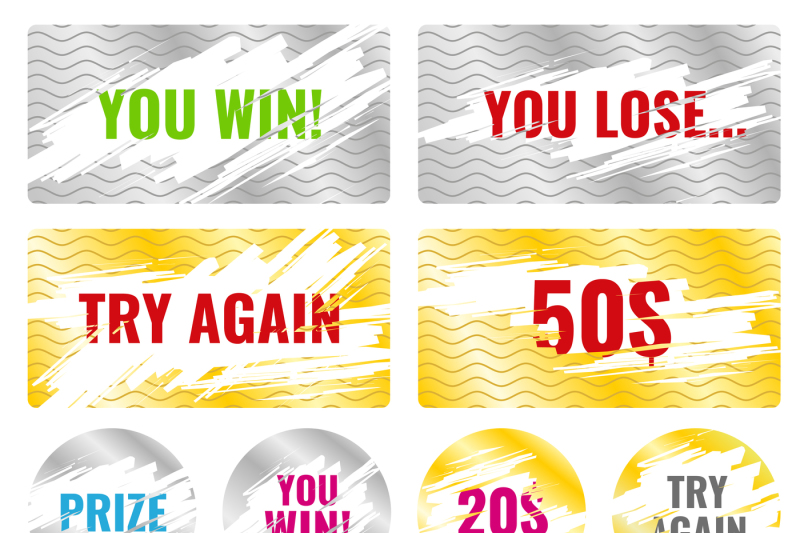 scratch-card-game-win-lottery-vector-elements