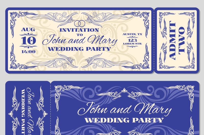 vector-vintage-ticket-wedding-invitation