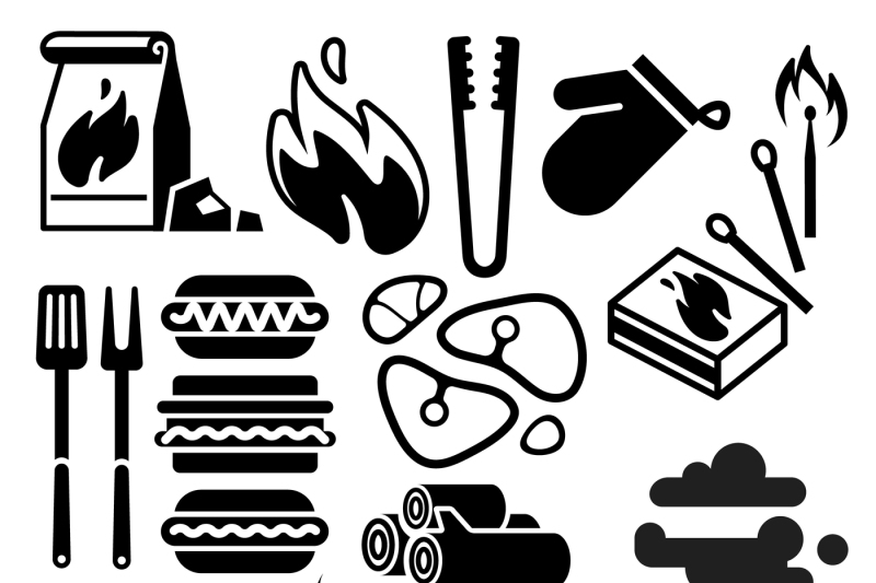 black-barbecue-food-flyer-bbq-vector-icons