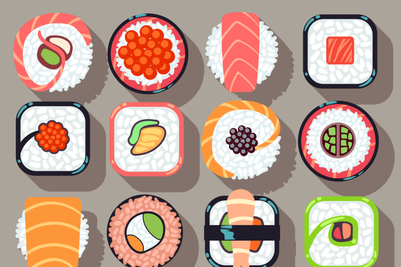 sushi-japanese-cuisine-food-flat-vector-icons