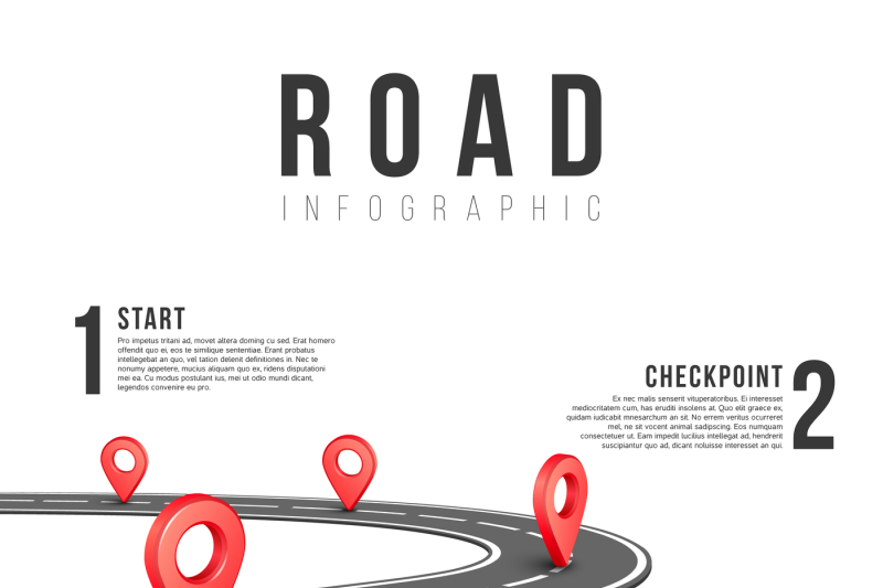 road-infographic-vector-template