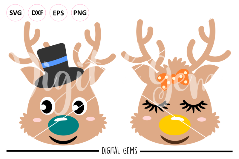 reindeer-face-svg-dxf-eps-png-files