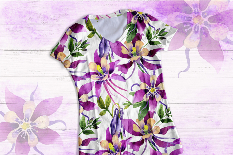 purple-orchid-png-watercolor-set