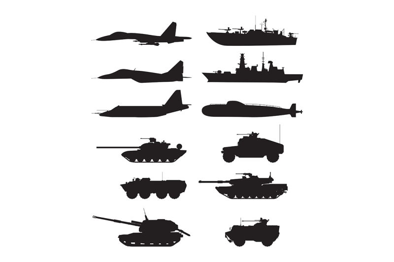 silhouette-of-military-machines-support-aircraft-forces