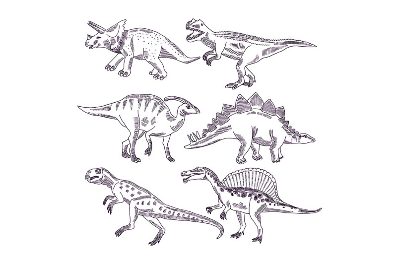 wild-life-with-dinosaurs-hand-drawn-illustrations-set-of-t-rex