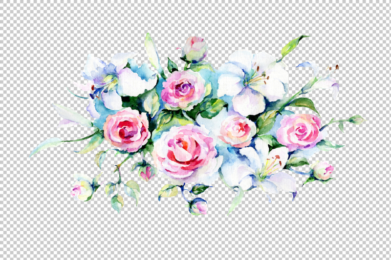 festive-bouquet-of-flowers-png-watercolor-set