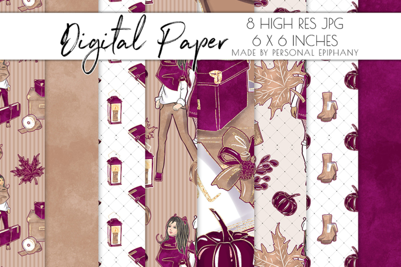 fall-digital-paper-glitter-planner-background-pattern-scrapbooking