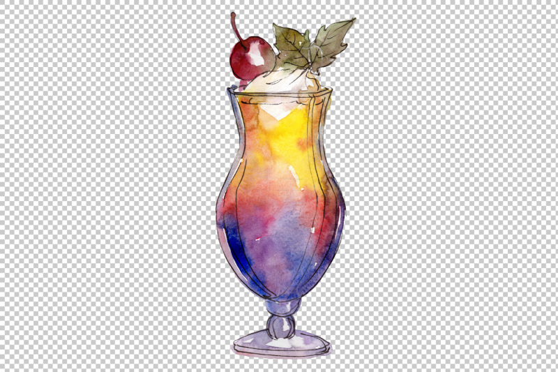 watercolor-exotic-drink-cocktail-png-set